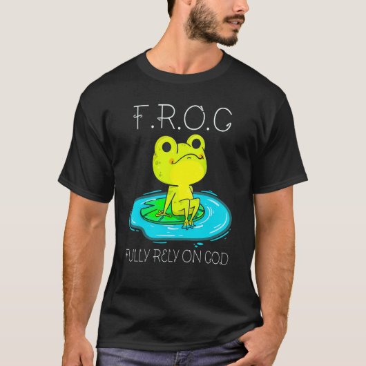 F.R.O.G Fully Rely On God Christian Amphibian T-shirt (Voorkant)