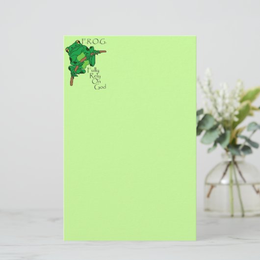 F.R.O.G. Vertrouw volledig op God #1 Briefpapier (Staand voorkant)
