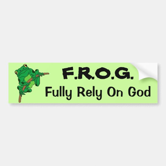 F.R.O.G. Vertrouw volledig op God #1 Bumpersticker (Voorkant)