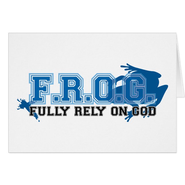 F.R.O.G. - Vertrouw volledig op God (blauw) (Voorkant Horizontaal)