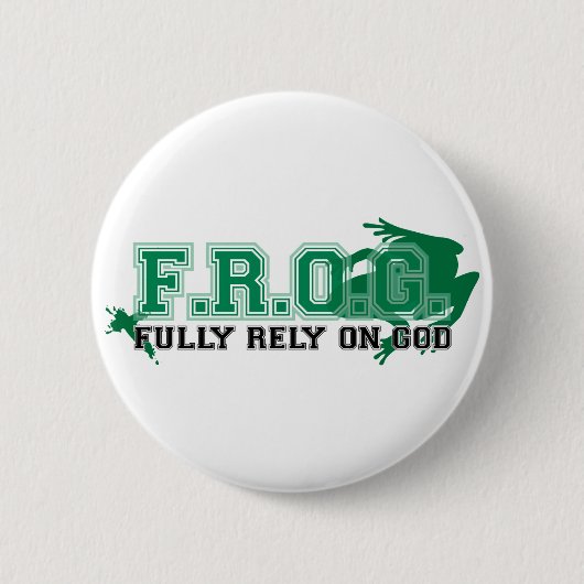 F.R.O.G. - Vertrouw volledig op (groene) God Ronde Button 5,7 Cm (Voorkant)