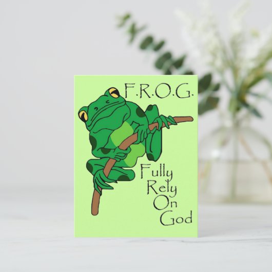 F.R.O.G. volledig vertrouwen op God #1 Briefkaart (Staand voorkant)