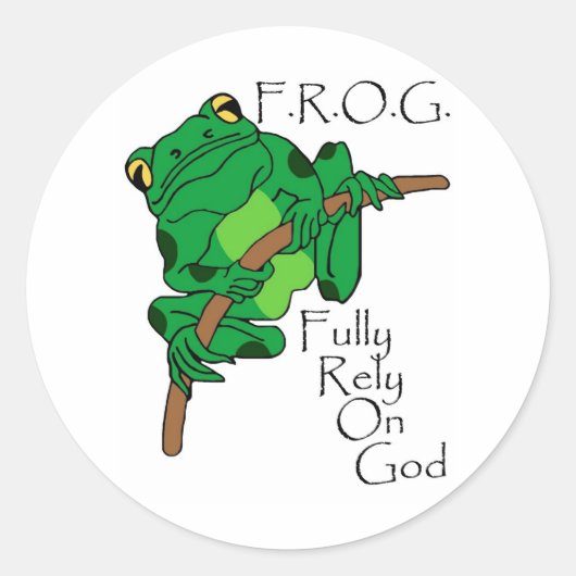 F.R.O.G. volledig vertrouwen op God #1 Ronde Sticker (Voorkant)