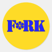 F*RK - Speels gecensureerd vorkontwerp Ronde Sticker (Voorkant)