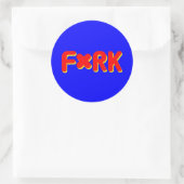 F*RK - Speelse gecensureerde vork ontwerp nr. 2 Ronde Sticker (Tas)
