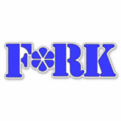 F*RK - Speelse gecensureerde vork ontwerp nr. 3 Sticker (Voorkant)