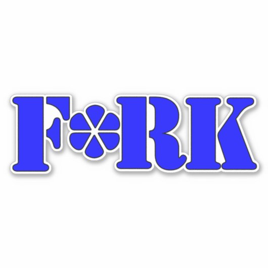 F*RK - Speelse gecensureerde vork ontwerp nr. 3 Sticker (Voorkant)