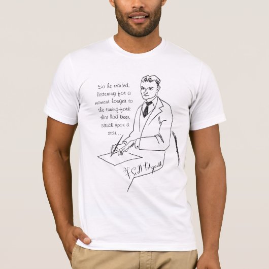 F. Scott Fitzgerald Basic Donker T-shirt (Voorkant)