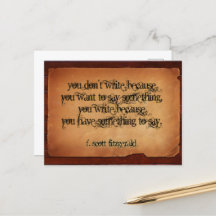 F. Scott Fitzgerald Inspirerend citaat "Schrijf"