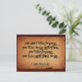 F. Scott Fitzgerald Inspirerend citaat "Schrijf" Briefkaart (Staand voorkant)