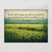 F. Scott Fitzgerald Inspirerend citaat "Schrijf" Briefkaart (Voorkant)