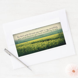 F. Scott Fitzgerald Inspirerend citaat "Schrijf" Rechthoekige Sticker