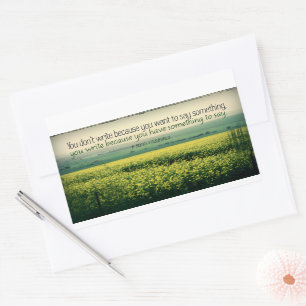 F. Scott Fitzgerald Inspirerend citaat "Schrijf" Rechthoekige Sticker