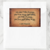 F. Scott Fitzgerald Inspirerend citaat "Schrijf" Rechthoekige Sticker (Tas)