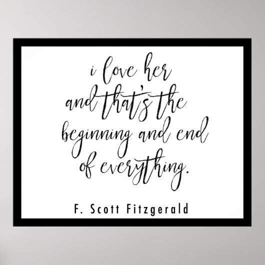 F. Scott Fitzgerald Quote Poster (Voorkant)