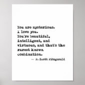 F Scott Fitzgerald Quote Poster (Voorkant)