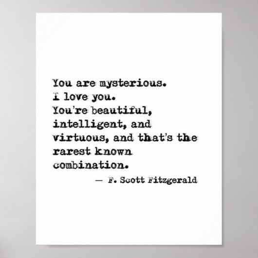 F Scott Fitzgerald Quote Poster (Voorkant)
