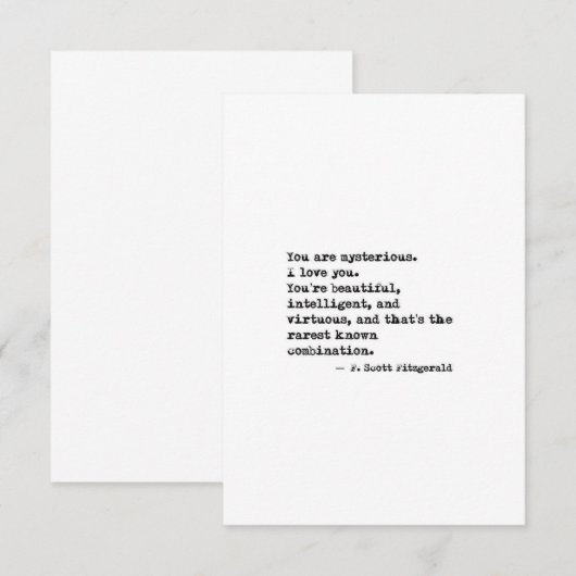 F Scott Fitzgerald Quote Save The Date (Voorkant / Achterkant)