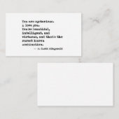 F Scott Fitzgerald Quote Visitekaartje (Voorkant / Achterkant)