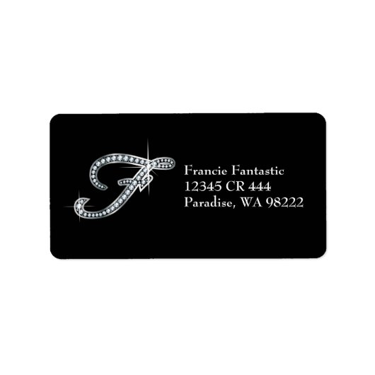F Script "Diamond Bling"-label Etiket (Voorkant)