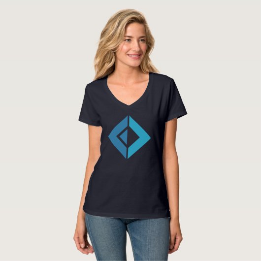 F# Software Foundation Logo V-Neck Women's T-Shirt (Voorkant volledig)