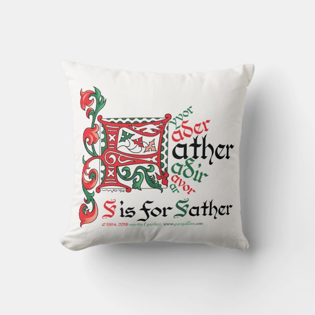 F staat voor Father Pillow Kussen (Voorkant)