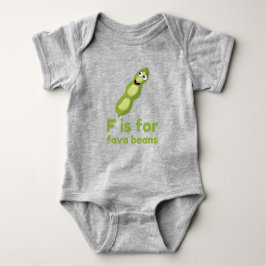 F staat voor FAVA BEANS Green Veggie Alphabet F Romper