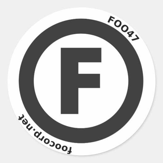 f) Sticker (Voorkant)