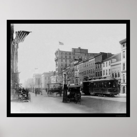 F Street in Washington, DC 1910 Poster (Voorkant)