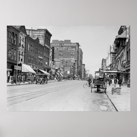 F Street, N.W. Washington D.C., 1915 Poster (Voorkant)