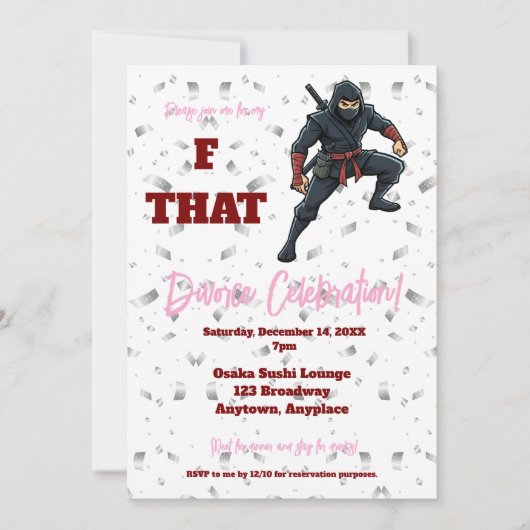 F that Ninja Divorce Party Kaart (Voorkant)