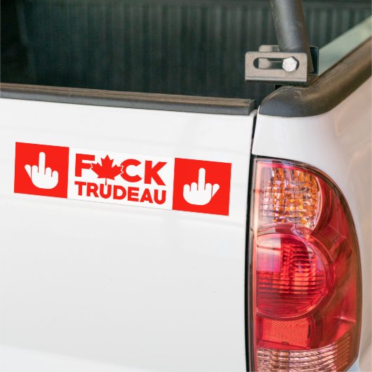 F Trudeau Canadese vrachtwagenchauffeurs Freedom C Bumpersticker (Op Truck)