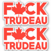 F Trudeau grappig Canadees vrijheidskonvooi voor v Sticker (Voorkant)