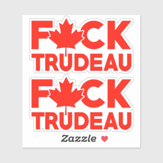 F Trudeau grappig Canadees vrijheidskonvooi voor v Sticker (Vel)