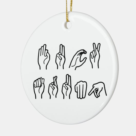 F TRUMP (GEBARENTAAL) KERAMISCH ORNAMENT (Links)