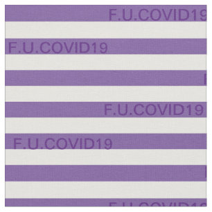 F.U.COVID19 Paarse strepen Stof