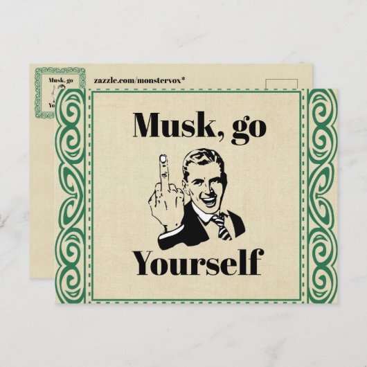F U Musk-Briefkaart Briefkaart (Voorkant / Achterkant)
