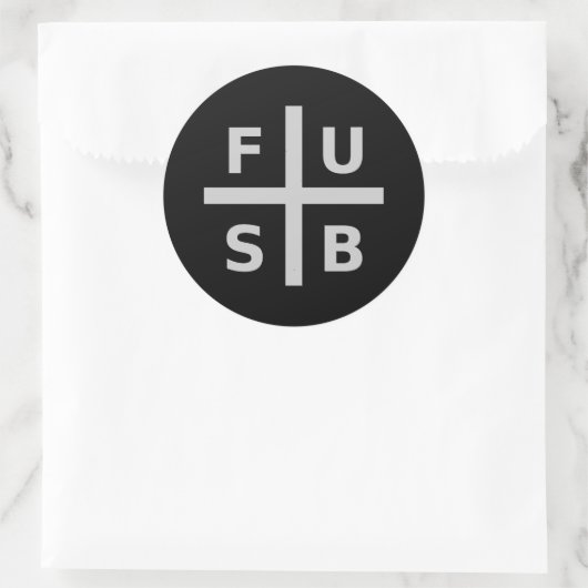 F.U.S.B. RONDE STICKER (Tas)