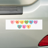 F VALENTIJNSDAG - Snoepjes harten banner Bumpersticker (Op auto)
