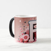 F Valentine Alphabet 3D Magische Mok (Voorkant links)