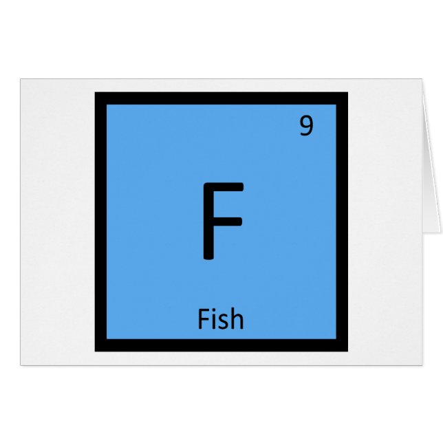 F - Vis Chemie Periodiek Systeem Element Symbool (Voorkant Horizontaal)