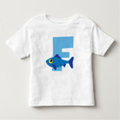 F Visblauw monogram Kinder Shirts (Voorkant)