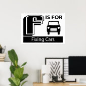 F voor bevestigingsauto's poster (Thuiskantoor)