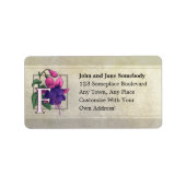 F voor Fuchsia Flower Monogram Etiket (Voorkant)