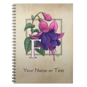 F voor Fuchsia Persoonlijk Monogram Notitieboek