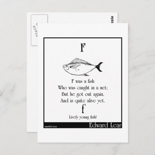 F was een vis briefkaart (Voorkant / Achterkant)