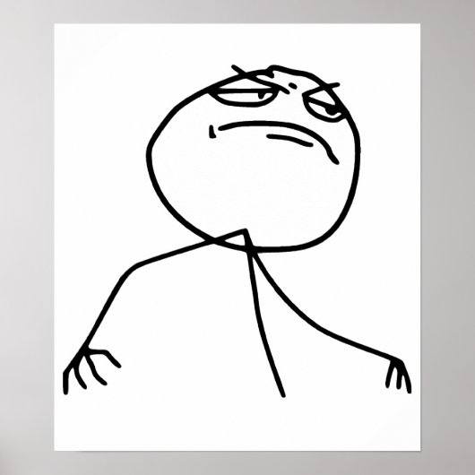 F Yea Rage Face Meme Poster (Voorkant)