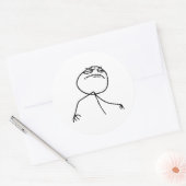 F Yea Rage Face Meme Ronde Sticker (Envelop)