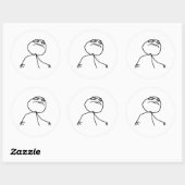 F Yea Rage Face Meme Ronde Sticker (Vel)