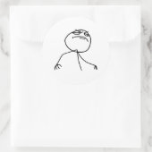 F Yea Rage Face Meme Ronde Sticker (Tas)